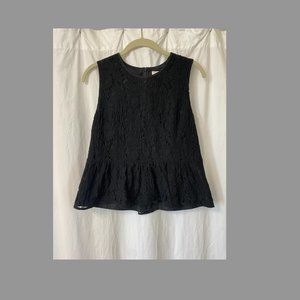 J. Crew Black Lace Sleeveless Blouse | Size 8